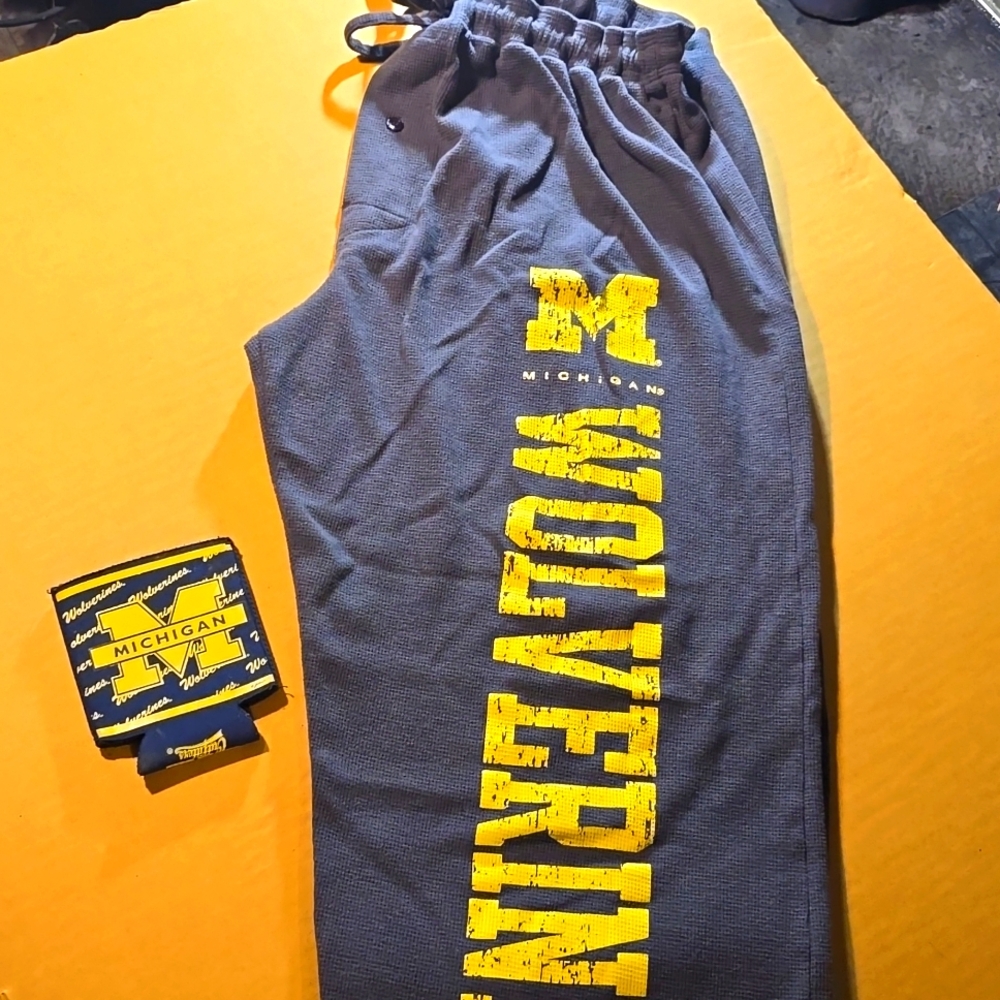 Michigan Wolverine bundle. Pajamas and beer koozi.  the Xmas ornament as bonus